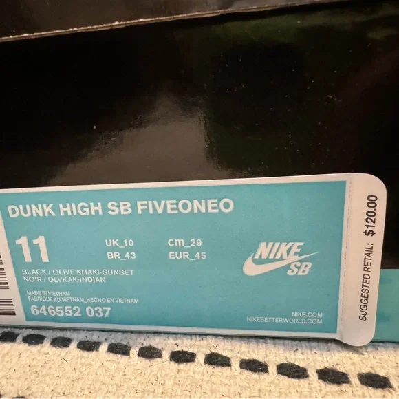 Nike SB Dunk High FiveoneO Sneakers - Like New men's 11 - Picture 5 of 6